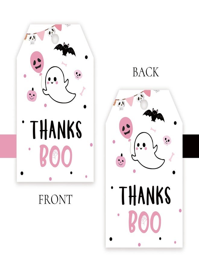 FORSHEEP 50pcs Halloween Thank You Tags, Little Boo Gift Tag with String for Halloween Party, Cute Ghost Thank You Paper Tags for Birthday/Spooky Boo Themed Party Favors - Image 4